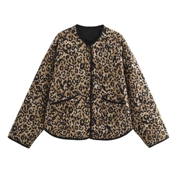 Women's Autumn/Winter New Fashion Animal Pattern Printed Cotton Jacket_voghion.com