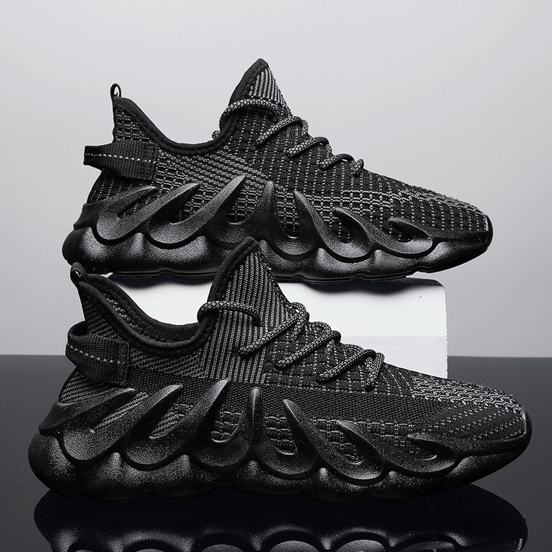 2023 Summer New men&#39;s Shoes Jelly Sole Running Shoes Cross-border Wholesale Flying Weaving Breathable One Piece sneakers_voghion.com