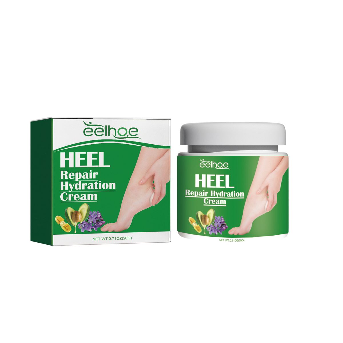Heel Deep Cleans Calluses Doudeger Haut op Fersen vun de Féiss, Verhënnert Dréchheet a Rëss. Moisturizing Crème_voghion.com
