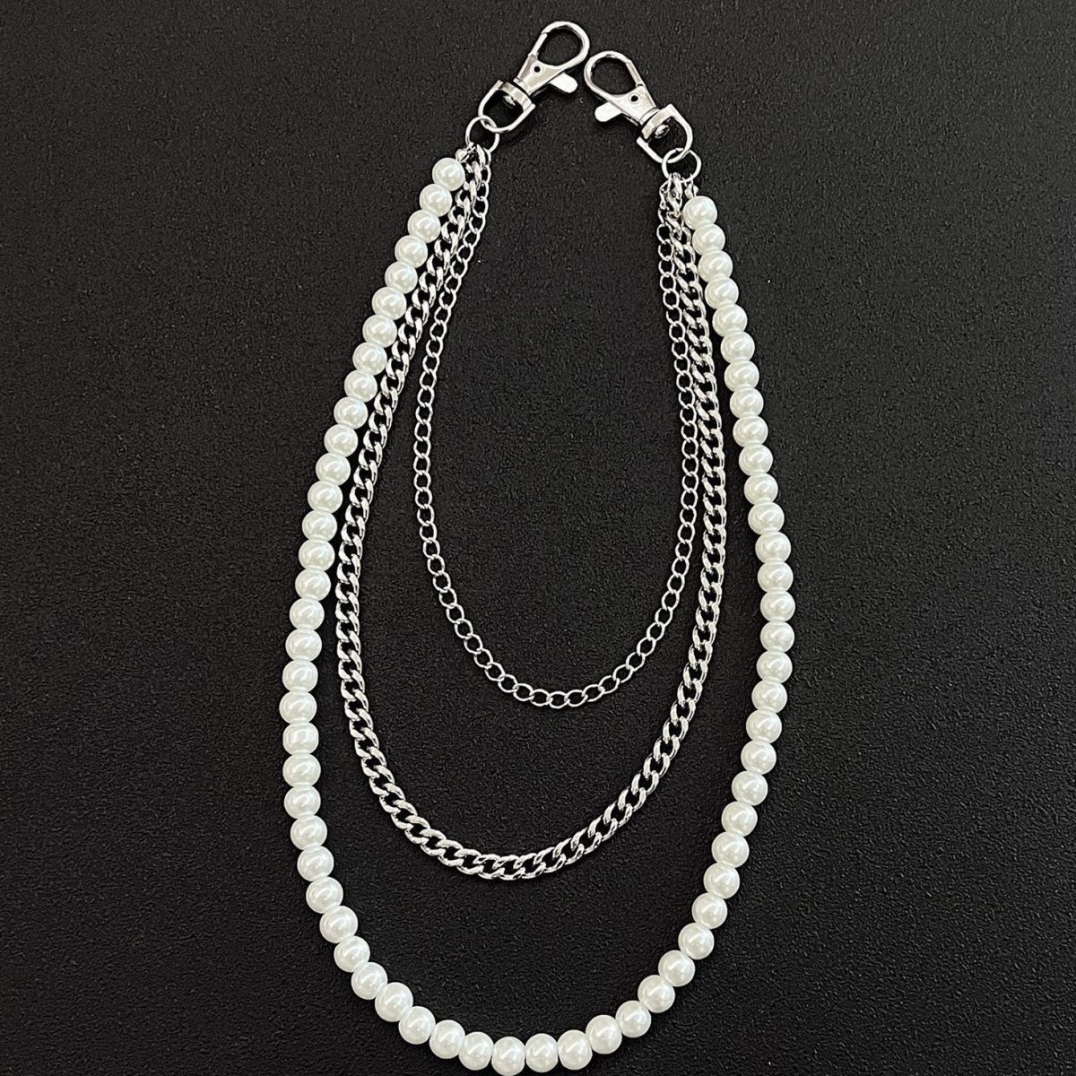 Nakit Večplastni biserni personalizirani hip hop punk pasu kavbojke verižica obesek_voghion.com