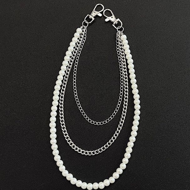 Nakit Večplastni biserni personalizirani hip hop punk pasu kavbojke verižica obesek_voghion.com