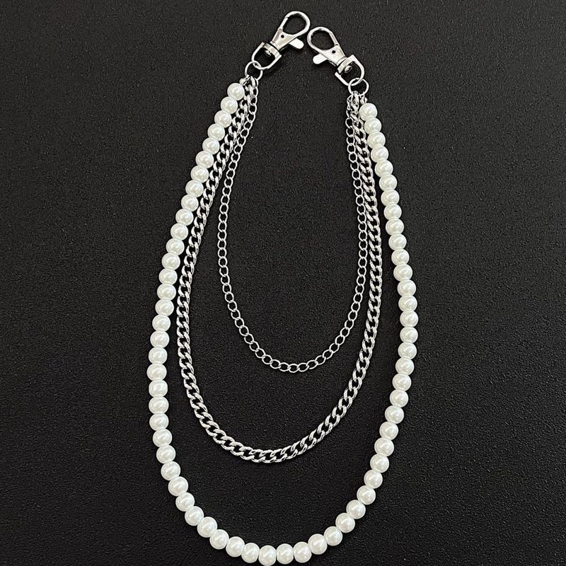 Jewelry Multi Layer Pearl Personalized Hip Hop Punk Waist Jeans Chain Pendant_voghion.com