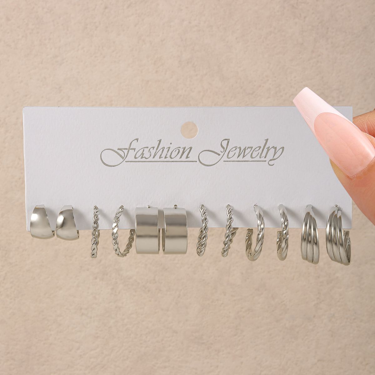 Zestaw kolczyków damskich w kształcie geometrycznym, wiele elementów, przesadzone proste kolczyki koła_voghion.com