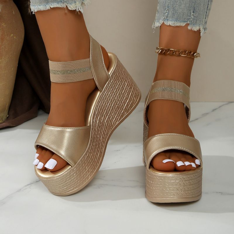 Fashionable Platform Muffin And 9cm Line Belt Plus Size Women's Shoes_voghion.com