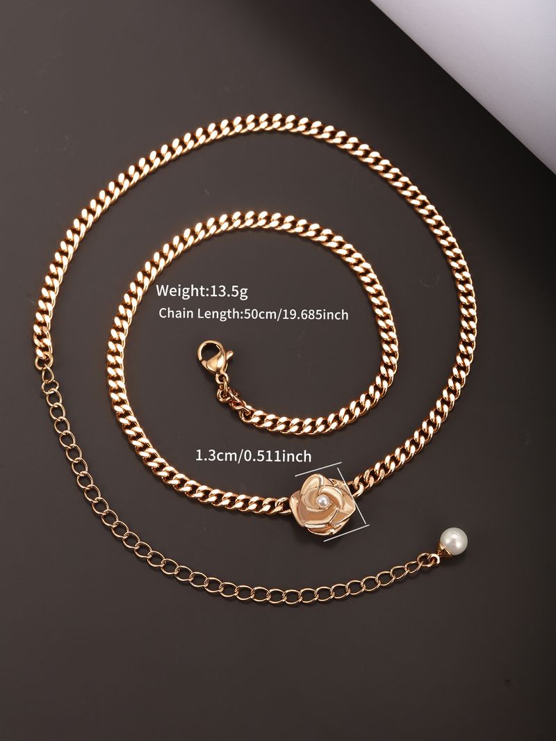 Collana con camelia cubana di design di nicchia Xuping per donna, stile francese, unica, alla moda, con catena per clavicola_voghion.com