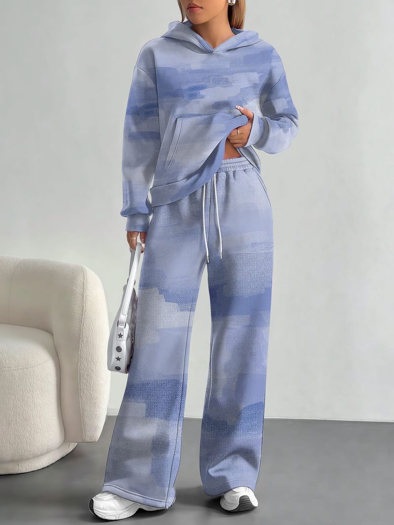 Green Gradient Foreign Trade Printing New Hot Style 2025 New Gradient Style Fashion Casual European And American Women's Suit_voghion.com