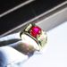 New PT950 Domineering Open With Red Plated Micro Inlaid Men's Ring_voghion.com