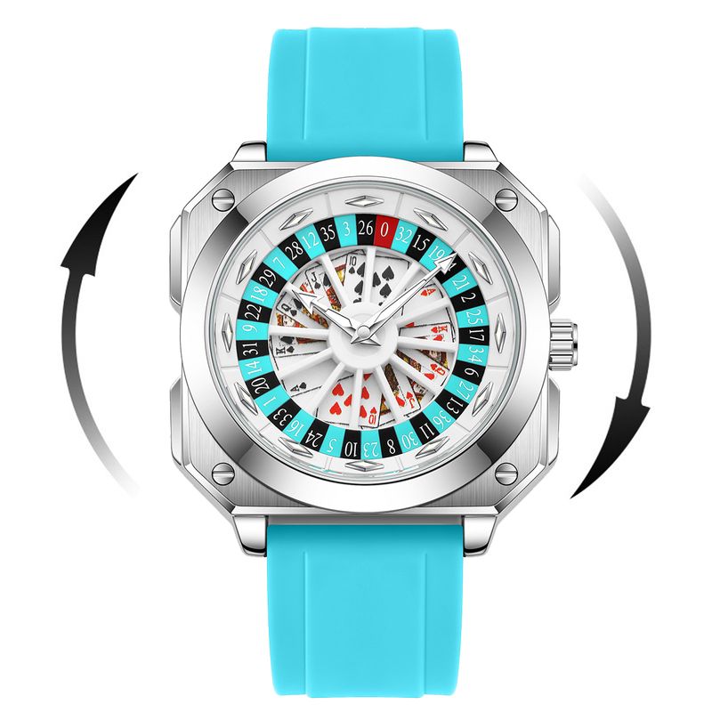 2025 New Mens Roulette Watch VA VA VOOM Brand Original Sports Style Fashion Silicone Strap Night Light Square Gift Watch For Men_voghion.com