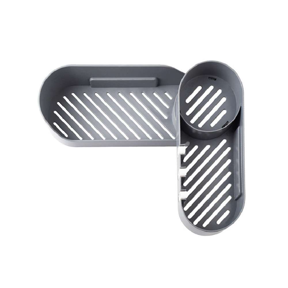 Wall Mounted Bathroom Corner Storage Rack Kitchen Shelf For Bathroom Shampoo Organizer With Hooks Towel Hanger Organizer_voghion.com