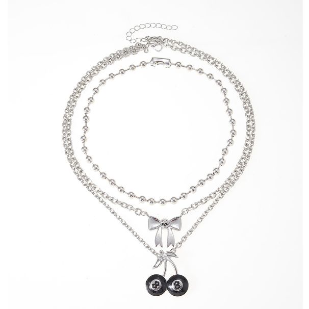 Sweater Necklace Wholesale European And American Ins Cherry Bow Pendant Hip Hop Punk Skull Halloween Clavicle Chain_voghion.com