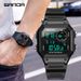 Digital Sports Watch With LED Backlight, Waterproof, Alarm, And Military-Grade Durability - Lightweight Resin Strap, Square Dial, 50M Water Resistance_voghion.com
