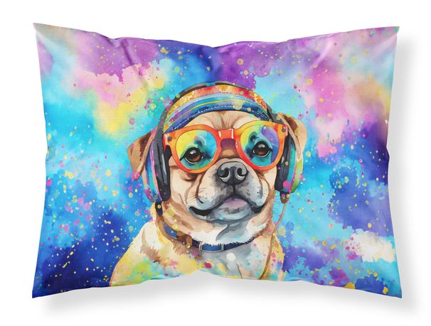 Pug Hippie Dawg Standard Pillowcase Lightweight Super Soft Easy Care Decorative Artwork Pillowcase, Standard_voghion.com