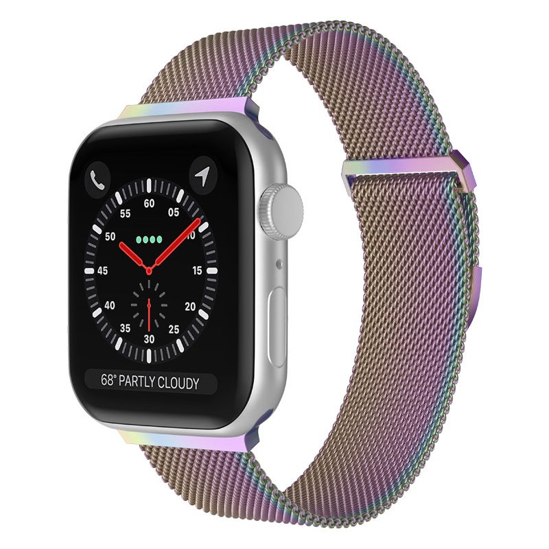 Suitable for The Iwatch Series Full Size Double Section Semi Circular Milanese Strap Ultra Multi-color Metal Accessories High-quality Strap_voghion.com