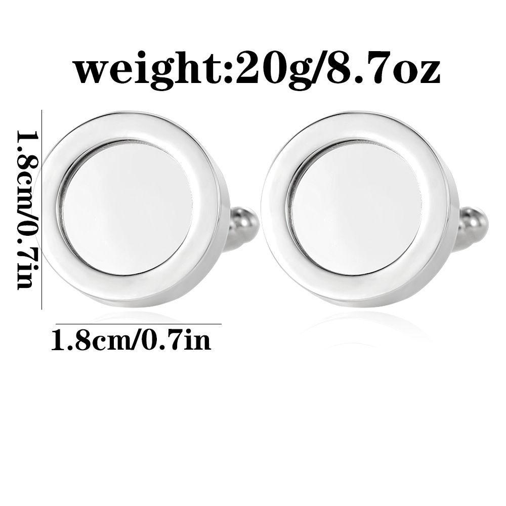 photo cufflinks men's round photo frame can be placed in the photo copper cuff nail source factory ins new product_voghion.com