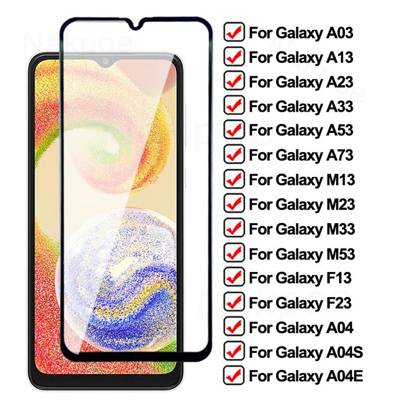 9D Tempered Glass For Samsung Galaxy A04 A04S A04E A03 A13 A23 A33 A53 A73 Screen Protector F13 F23 M13 M23 M33 M53 Glass Film_voghion.com