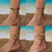 New Bohemian Style Seed Bead 3 Pieces Stackable Summer Beach Starfish Shell Anklets_voghion.com