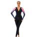 Cross Border New Color Matching One Piece Long Sleeved Sunscreen Women's Swimsuit Middle East Full Coverage Conservative Muslim Trousers Swimsuit_voghion.com