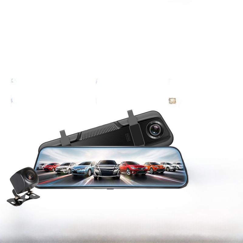 New 4K HD 10inch 12inch Full Screen Streaming Media Rearview Mirror Dash Cam Dual Lens Voice Control WIFI_voghion.com