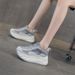 Zapatos de entrenamiento de malla con punta redonda, deportivos, versátiles y de suela gruesa con aumento de altura, informales, para mujer, otoño 2025_voghion.com