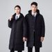 "Unisex Black Cotton Work Jacket – Mid-Length Winter Hooded Coat For Professionals"_voghion.com