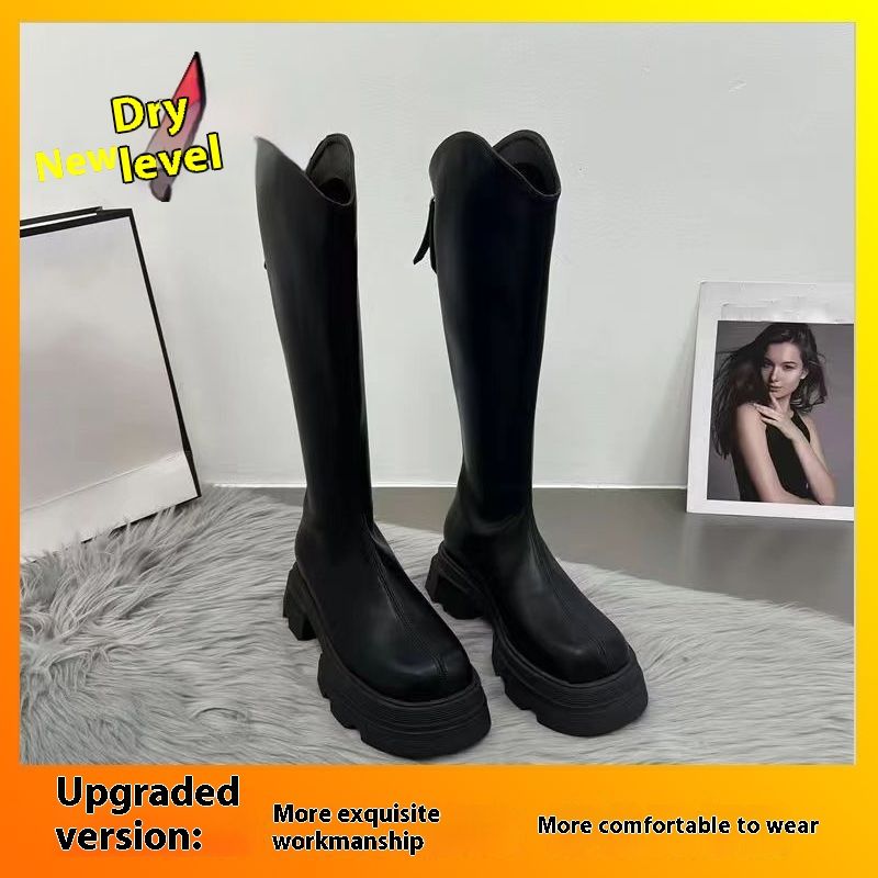 Grand chevalier pas au-dessus du genou, jambes, grande circonférence, 2024 nouvelles bottes longues d'automne et d'hiver pour femmes, semelle épaisse_voghion.com