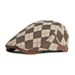 Mode Frühling Herbst Herren Baskenmütze Retro Plaid Fischgrätenmuster Vorwärts Flache Schirmmütze Frauen Alltagskleidung Sonnenschirm Cabbie Fahrer Hut_voghion.com