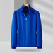 Spring And Autumn Casual Stand Collar Thin Outdoor Zipper Windbreaker Jacket With Printed Text_voghion.com