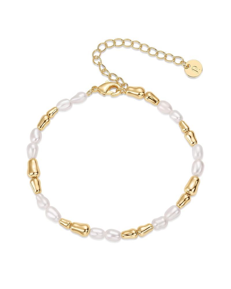 Hot Selling Real Gold Brass Plated Irregular Pearl Niche Design Fashion Elegant Women's Bracelet_voghion.com
