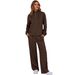 Women's Hooded Sweatshirt & Jogger Set - Long Sleeve Zip Pocket Pullover With Lounge Pants, Casual Fall Outfit In Grey/Black/Navy (S-XXL)_voghion.com