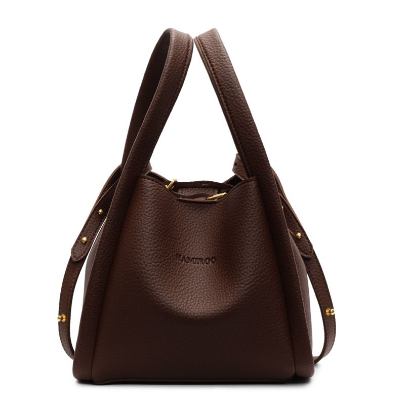 Nuove borse a secchiello da donna alla moda, borse a tracolla in morbida pelle con motivo litchi, set di 2 pezzi popolari_voghion.com