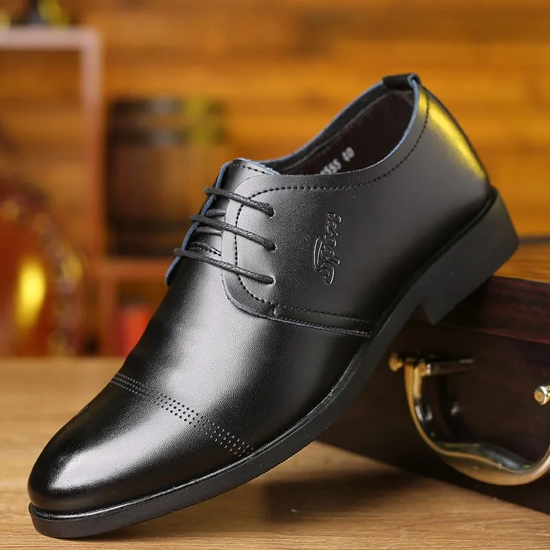 Nowe, biznesowe, casualowe, skórzane, męskie buty typu Oxford z paskami_voghion.com