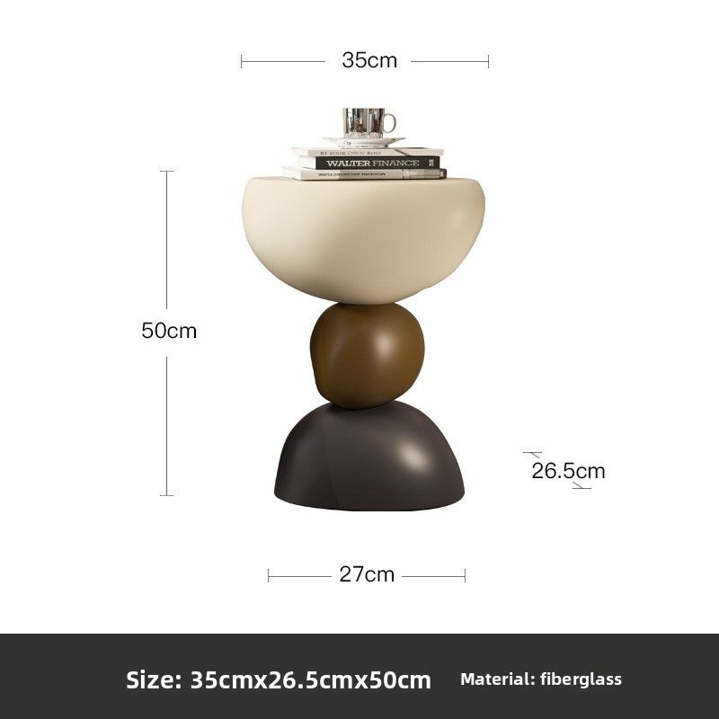 Craftsman Thirteen Designer Side Creative Light Luxury High-End Cream Style Living Room Fortune Corner Table_voghion.com