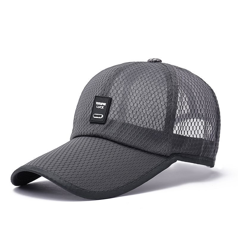 Men's New Summer Outdoor Extended Brim Sunshade Mesh Unisex Baseball Cap Breathable Duckbill Hat_voghion.com
