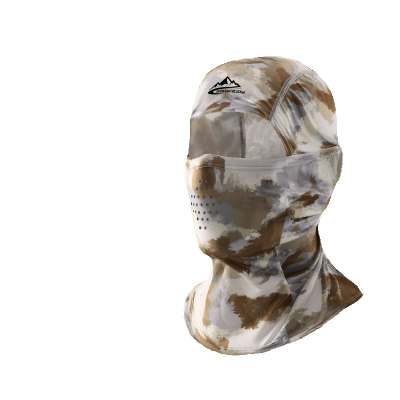 Copricapo estivo tattico mimetico LazyZoom da uomo, per attività all'aperto, pesca, moto, seta di ghiaccio, traspirante, protezione solare, maschera da equitazione_voghion.com