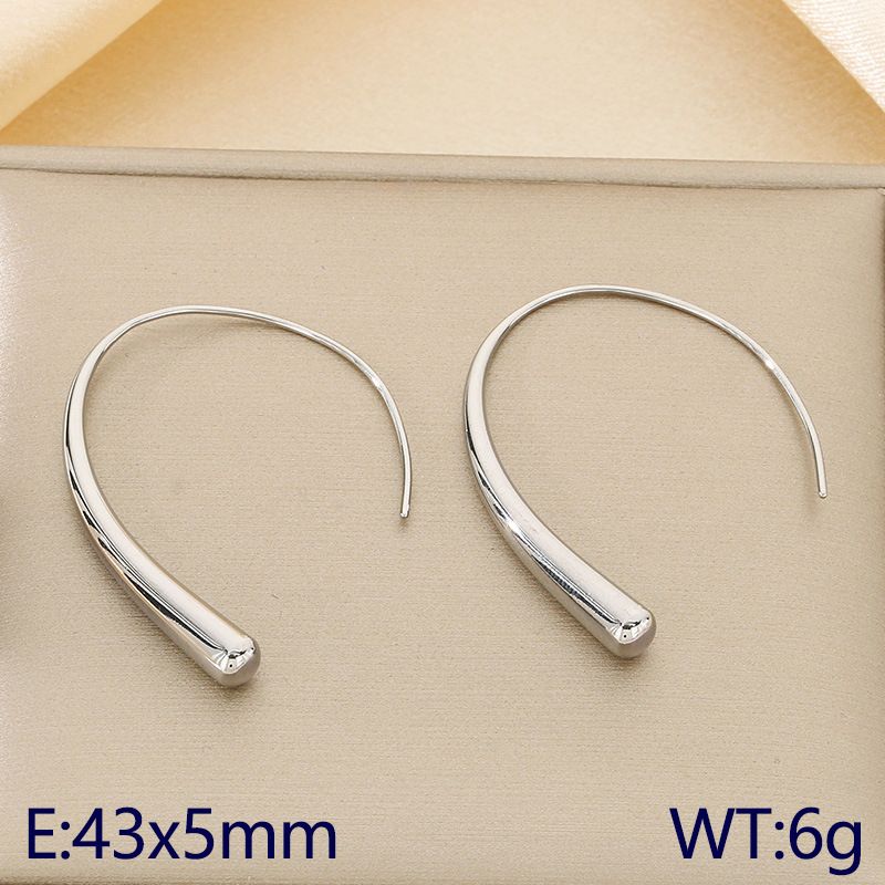 Women's Jewelry Simple Geometric Arc Line Ear Hook Earrings High End Temperament Versatile Titanium Steel Earrings Jewelry Female Accessories_voghion.com