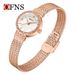 Women's Minimalist Luxury Round Face Quartz Watch With Wheat Grain Pattern, Waterproof, Mesh Strap, Elegant Small Dial Women's Watch_voghion.com