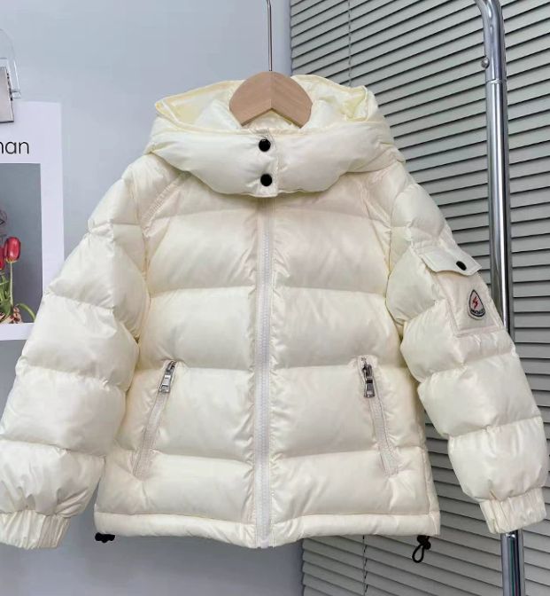 Kids' Short Puffer Jacket With Glossy Finish - Waterproof Winter Coat For Boys & Girls, Thermal Insulated Outerwear_voghion.com
