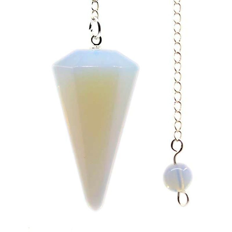 Large Natural Hexagonal Crystal Pendant Necklace - 50mm Tall Faceted Gemstone Cone, 18-20 Inch Healing Energy Jewelry With Sterling Silver Bail​_voghion.com