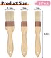 3 Natural Bristle Pastry Brushes - Butter/Marinade BBQ_voghion.com