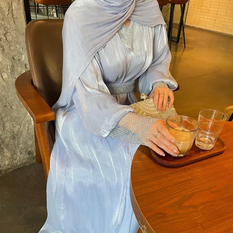Damenkleeder Muslimescht Chiffon-Owendkleed_voghion.com
