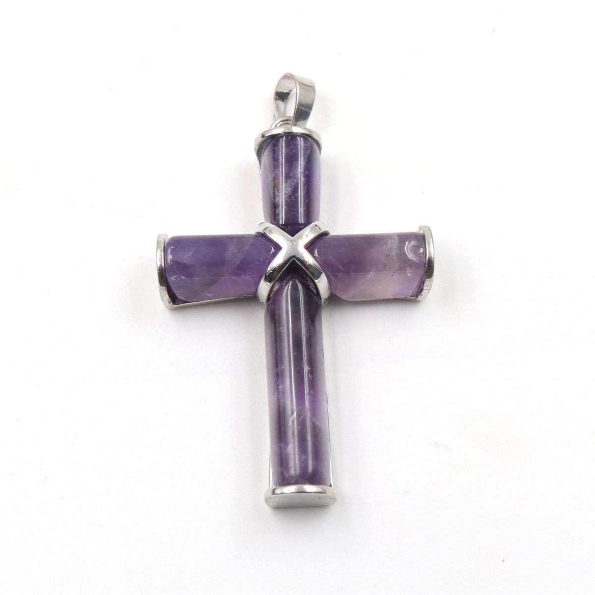 Weiß K Mode Einfache Natürliche Kristall Kreuz Anhänger Halskette Persönlichkeit Unisex Trendy Passenden Zubehör Herkunft_voghion.com