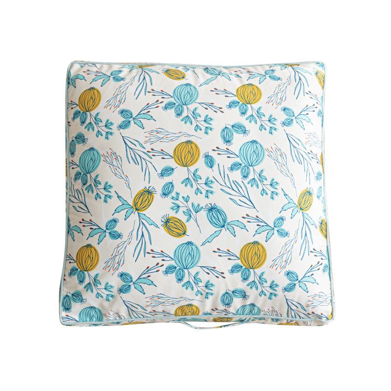 60 x 60 cm großes Bodenkissen mit Blumendruck – abnehmbarer, waschbarer Bezug, dickes, mit PP-Baumwolle gefülltes quadratisches Sitzkissen für den Innen- und Außenbereich_voghion.com