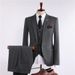 Herren Slim Fit Anzug Dreiteiliges Set Business Hochzeit Bräutigam Party Blazer Hose Weste Mit Meteorstreifen_voghion.com