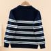 Children's Student Pure Cotton Knitted For Older Boys Autumn Thin Top Stylish Striped Sweater_voghion.com