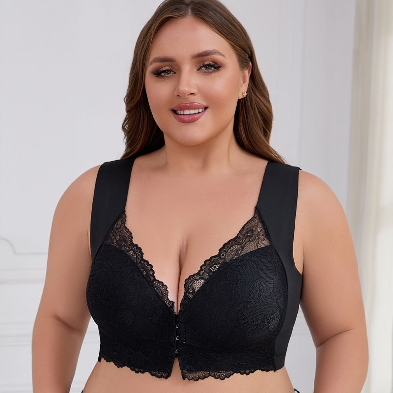 Reggiseno taglie forti con chiusura sottile per donna, push-up, con bella fibbia anteriore e coppa fissa, intimo_voghion.com