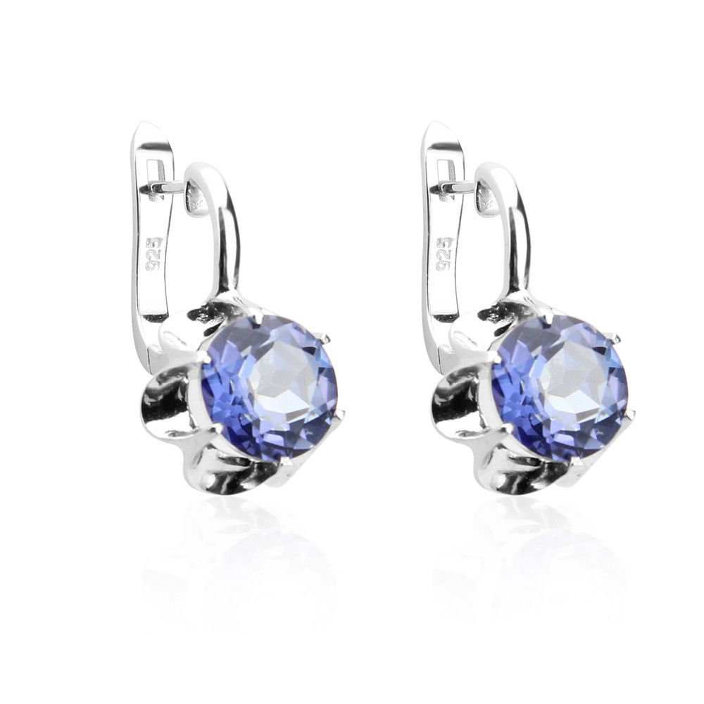 Mode Einfache Natürliche Gelbe Amethyst Ohrringe S925 Silber Intarsien Topas Edelstein Ohrringe_voghion.com