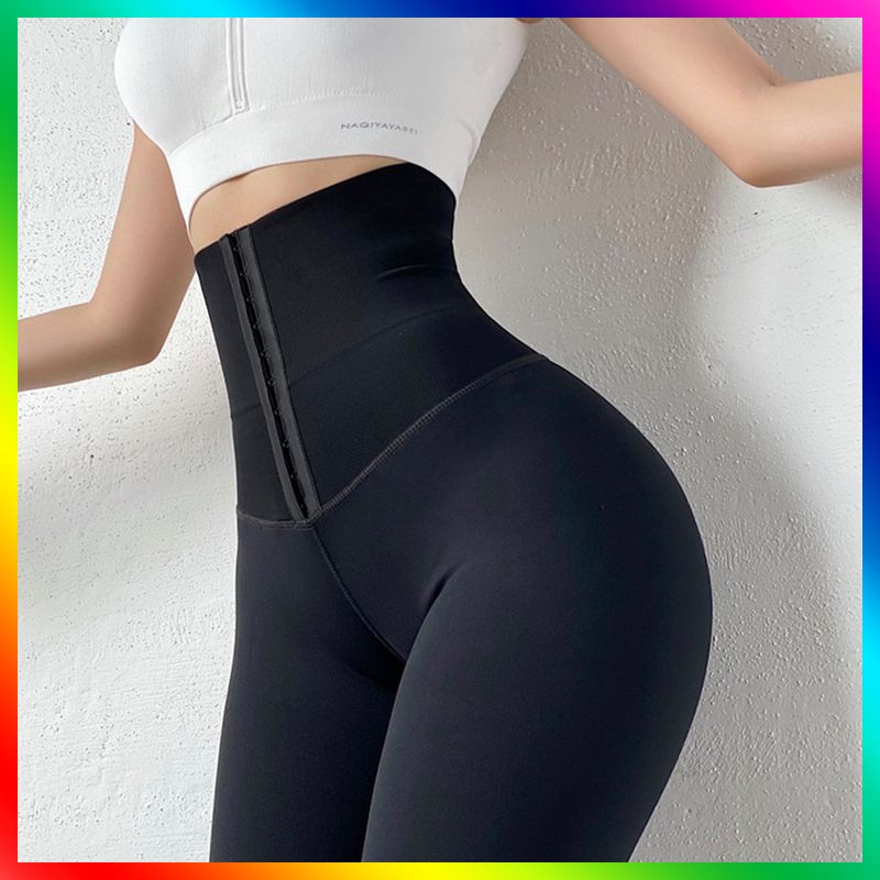 Women's Yoga Pants Leggings Thin Padded Thickened Drawstring Waist Tightening Hip High Waist Elastic Band_voghion.com