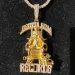 Collana con pendente Hip Hop Large Death Row Records 5A zircone placcato in oro reale_voghion.com