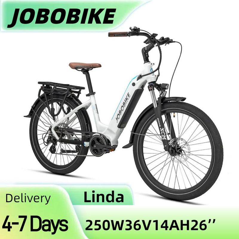Bicicleta elétrica City Commuter JOBOBIKE Linda 250W 36V 14AH Bateria_voghion.com