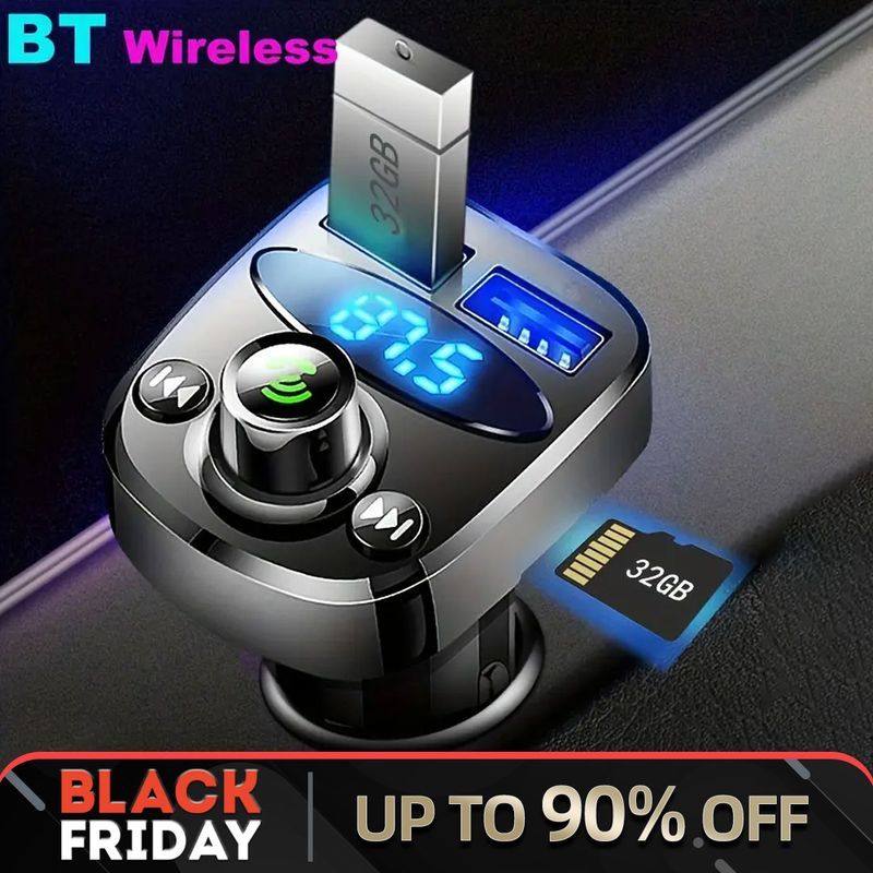 FM Transmitter Adapter Mic Audio Empfänger Auto MP3 Player 4.1A Dual USB Schnelle Ladegerät Zubehör Drahtlose Freisprecheinrichtung Auto_voghion.com